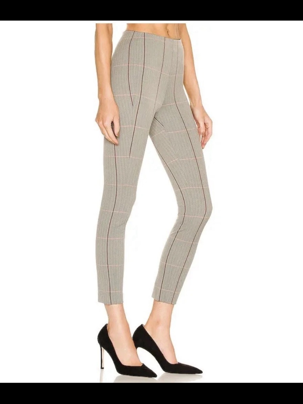 $325 RAG & BONE Simone Plaid Pant In Grey Sz 6 Pink And Maroon Lines